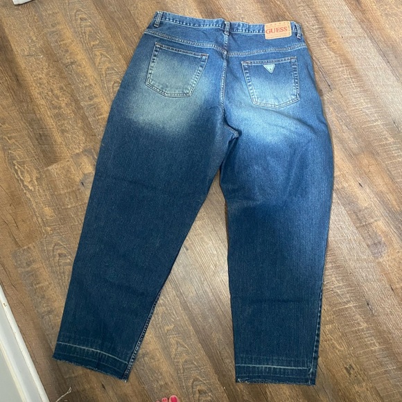 MEN’S GUESS PASCAL LOOSE FIT TAPERED LEG BUTTON FLY SIZE 38X32 UNDONE HEM UNIQUE - Picture 5 of 10